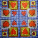 170 Heart / Hearts - 4-ply - ppd - The Image Bank - Handkerchief